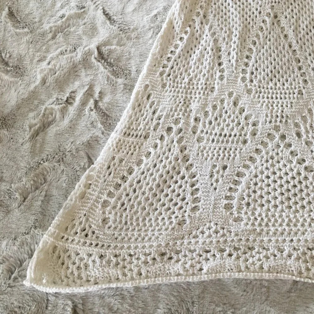 chelsea & theodore white cotton crochet top tank top size small